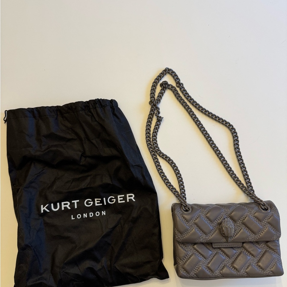 Kurt Geiger Slate Gray Quilted Crossbody Bag - Picture 2 of 5